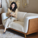 Ver mais imagens de Sofá Íris 2 Lugares Luxo Linho e Couro Sintético | Sofá para Sala Moderna Conforto Premium