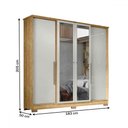 Ver imagem 4 de Guarda-roupa Casal Monaco 4 Portas 2 Gavetas com Espelho Marrocos/off White - Mx Móveis