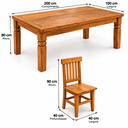 Ver imagem 3 de Conjunto Sala de Jantar Mesa 2m com 8 Cadeiras Madeira Maciça de Demolição Made Wood