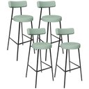Ver imagem 1 de Kit 04 Banquetas Alta Bar Cozinha Sala de Jantar Aço Milão L02 Linho Verde Menta - Lyam Decor