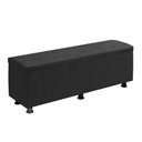 Ver imagem 1 de Baú Sapateira Estofada Casal King Size 195 Cm Terra Veludo Skybox Preto