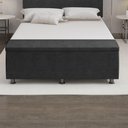 Ver imagem 4 de Baú Sapateira Estofada Casal King Size 195 Cm Terra Veludo Skybox Preto