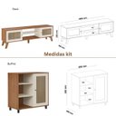 Ver imagem 3 de Conjunto Charlotte 180cm Retrô Tv 75" 4 Peças Cinamomo/off White