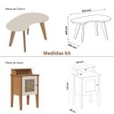 Ver imagem 4 de Conjunto Charlotte 180cm Retrô Tv 75" 4 Peças Cinamomo/off White