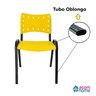 Kit com 10 Cadeiras Iso para Escola Escritório Comércio Amarela Base Preta - 6