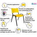 Ver imagem 7 de Kit com 10 Cadeiras Iso para Escola Escritório Comércio Amarela Base Preta
