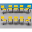 Ver imagem 1 de Kit com 10 Cadeiras Iso para Escola Escritório Comércio Amarela Base Preta