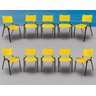 Kit com 10 Cadeiras Iso para Escola Escritório Comércio Amarela Base Preta - 1