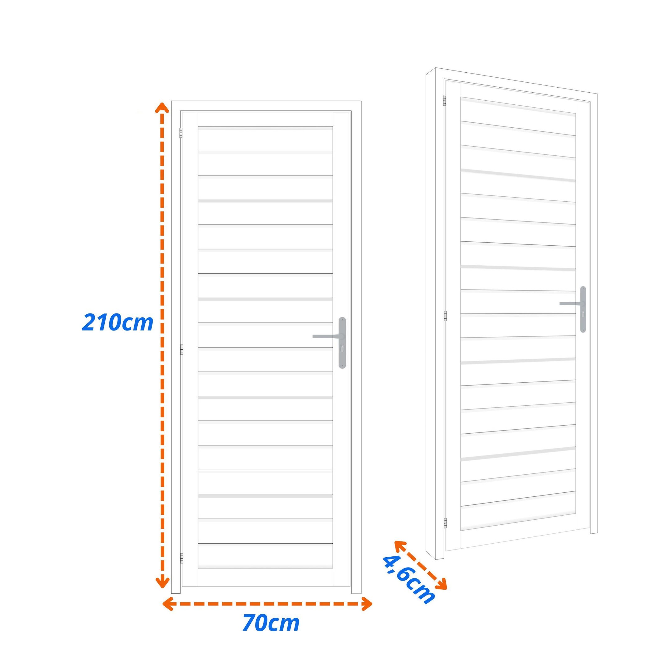 Porta de Alumínio Laminada 210x70cm Soft Plus MGM - 3