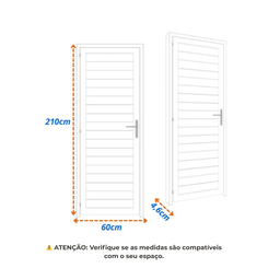Porta de Alumínio Laminada 210x60cm Soft Plus Mgm - 3