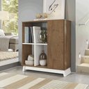 Ver imagem 1 de Aparador Buffet Sala Monet 1 Porta com Prateleiras Madero Canela/Off White