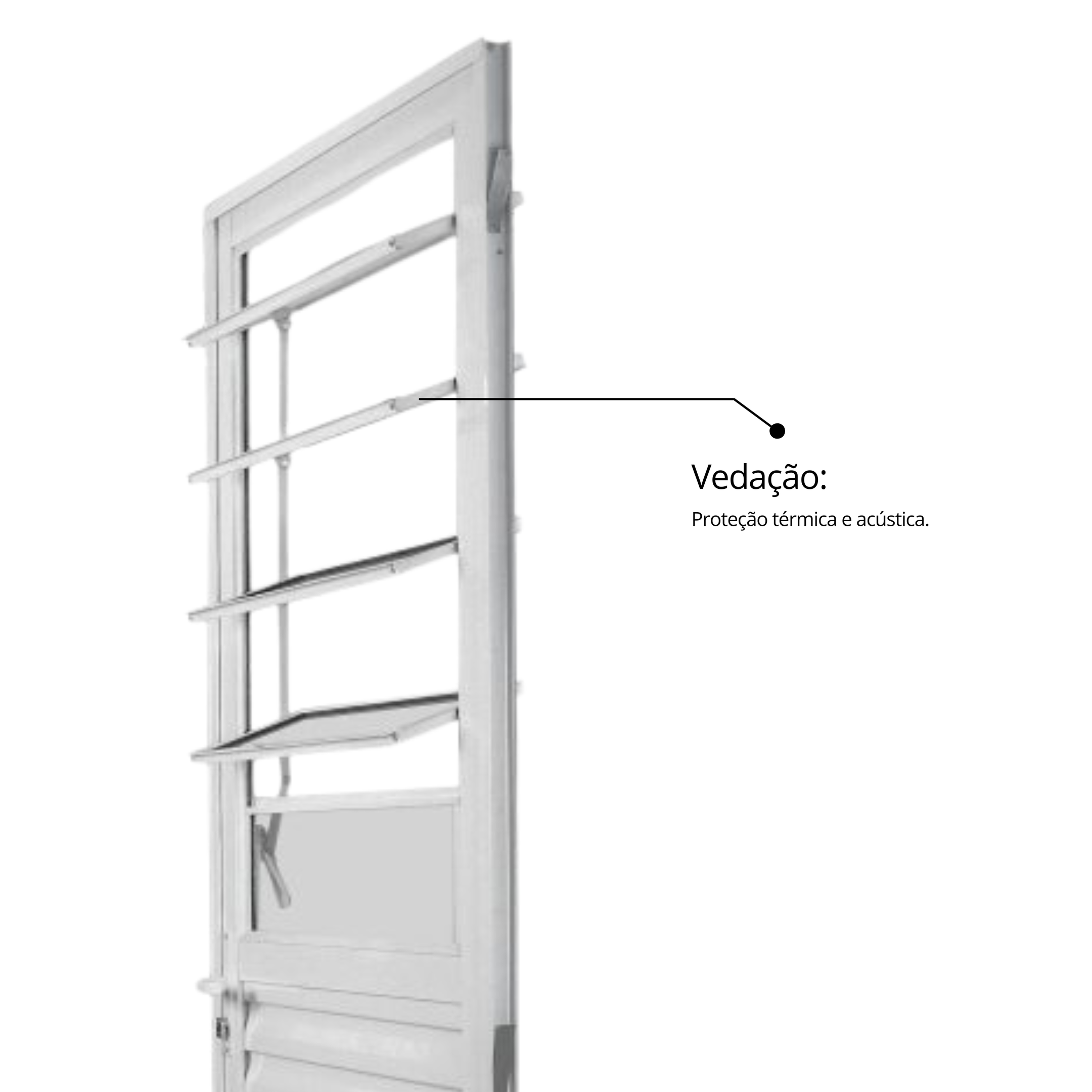 Porta de Alumínio Basculante 210x80cm com Vidro Liso Soft Plus MGM - 3