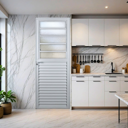 Porta de Alumínio Basculante 210x80cm com Vidro Liso Soft Plus MGM - 2 Porta de Alumínio Basculante 210x80cm com Vidro Liso Soft Plus MGM - 2