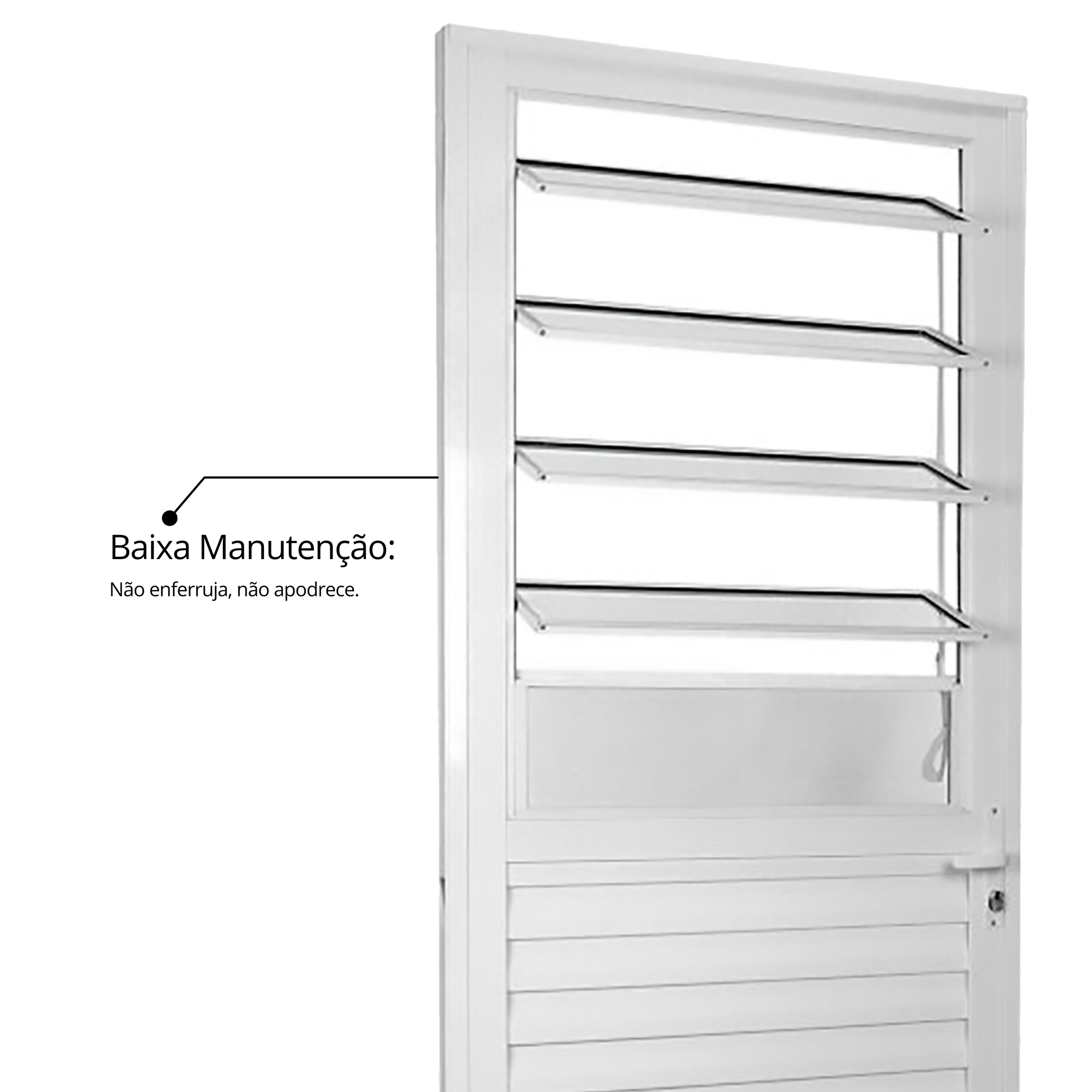Porta de Alumínio Basculante 210x80cm com Vidro Liso Soft Plus MGM - 6