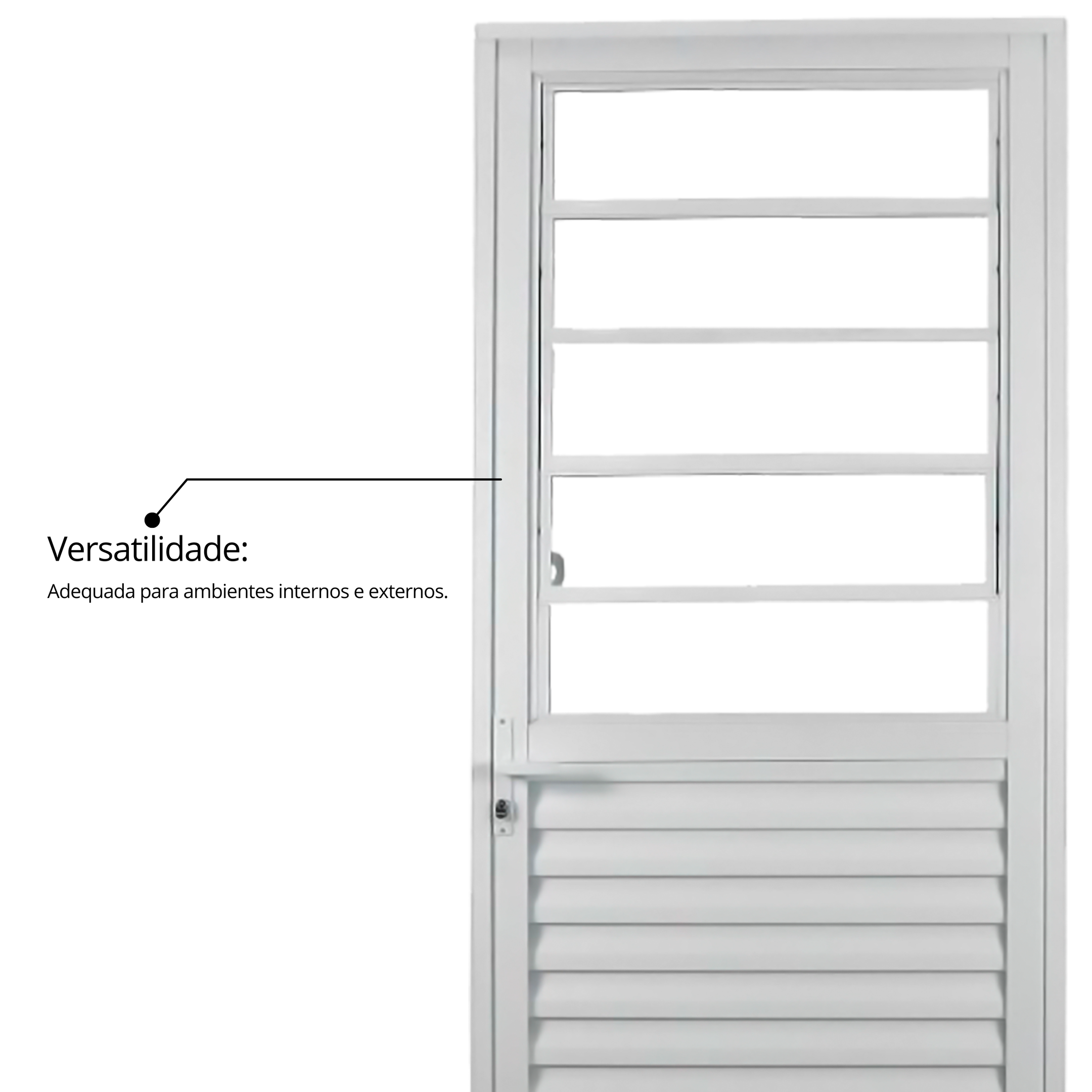 Porta de Alumínio Basculante 210x80cm com Vidro Liso Soft Plus MGM - 8