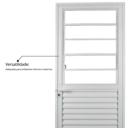 Porta de Alumínio Basculante 210x80cm com Vidro Liso Soft Plus MGM - 8 Porta de Alumínio Basculante 210x80cm com Vidro Liso Soft Plus MGM - 8