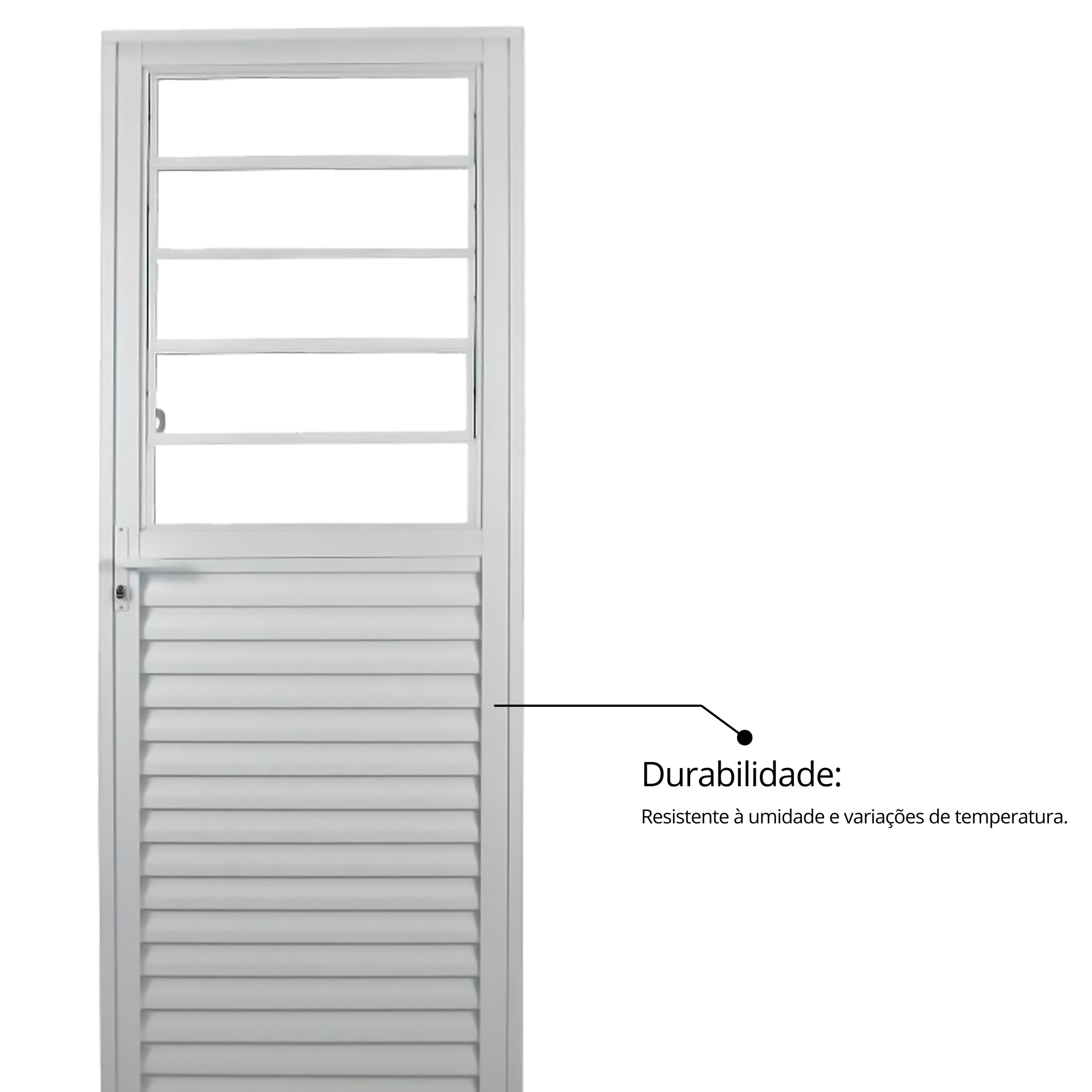 Porta de Alumínio Basculante 210x80cm com Vidro Liso Soft Plus MGM - 5