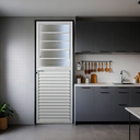 Ver imagem 1 de Porta de Alumínio Basculante 210x80cm com Vidro Mini Boreal Soft Plus MGM Abertura Esquerda Branco