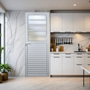 Ver imagem 2 de Porta de Alumínio Basculante 210x80cm com Vidro Mini Boreal Soft Plus MGM Abertura Direita Branco