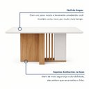 Ver imagem 5 de Conjunto Sala de Jantar 6 Lugares Quadrada Tampo MDF Mesa Astrid com Cadeiras Apogeu Marrom Amêndoa Clean/Off White/Avelã