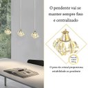 Ver imagem 3 de 4 Pendente Cristal K9 Cabeceira Metal Dourado G9 Bet13