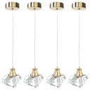 Ver imagem 1 de 4 Pendente Cristal K9 Cabeceira Metal Dourado G9 Bet13
