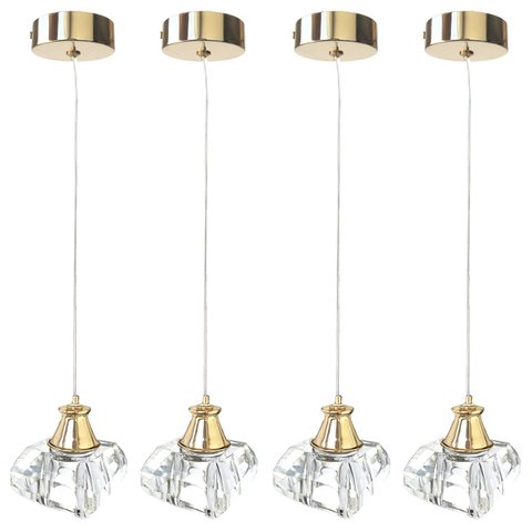 4 Pendente Cristal K9 Cabeceira Metal Dourado G9 Bet13