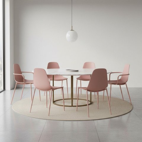 Conjunto 6 Cadeiras Classicas Base em Aço Miami Fratini