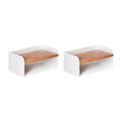 Kit 2 Apoios de Cabeceira em Aço Linha Home Padrão Morphi Design 45 Branco