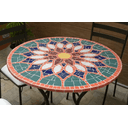 Ver imagem 1 de Mesa em Mosaico Vitral Árabe em Cerâmica - Somente o Tampo 130cm