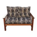 Ver imagem 2 de Sofá Banco Namoradeira Colinial Cancún 2 Lugares de Madeira Banco Super Resistente Estofado Floral T