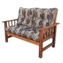 Ver imagem 6 de Sofá Banco Namoradeira Colinial Cancún 2 Lugares de Madeira Banco Super Resistente Estofado Floral T