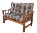 Ver imagem 6 de Sofá Banco Namoradeira Colinial Cancún 2 Lugares de Madeira Banco Super Resistente Estofado Floral T