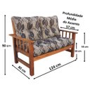 Ver imagem 4 de Sofá Banco Namoradeira Colinial Cancún 2 Lugares de Madeira Banco Super Resistente Estofado Floral T
