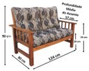 Ver imagem 4 de Sofá Banco Namoradeira Colinial Cancún 2 Lugares de Madeira Banco Super Resistente Estofado Floral T