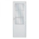 Ver imagem 1 de Porta de Alumínio Postico 210x90cm com 3 Vidros Mini Boreal Linha Solida MGM Abertura Direita Branco