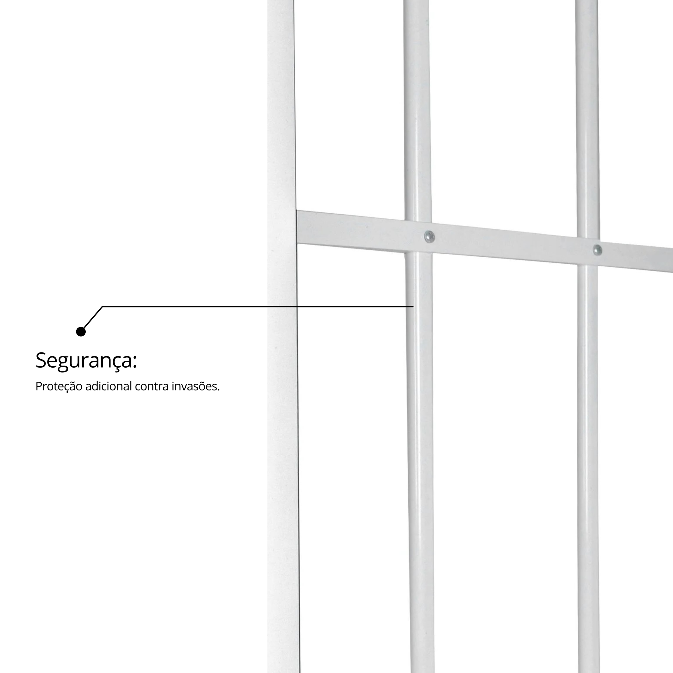 Janela de Alumínio de Correr 100x150cm 2 Folhas com Grade e Vidro Liso Linha Soft MGM Branco - 11
