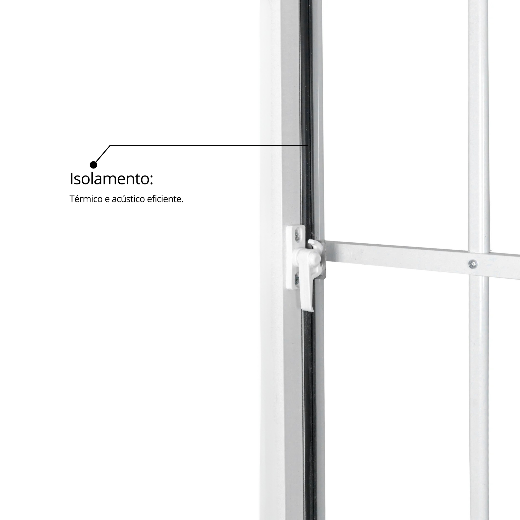 Janela de Alumínio de Correr 100x150cm 2 Folhas com Grade e Vidro Liso Linha Soft MGM Branco - 7
