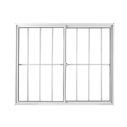 Janela de Alumínio de Correr 100x150cm 2 Folhas com Grade e Vidro Liso Linha Soft MGM Branco - 2