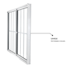 Janela de Alumínio de Correr 100x100cm 2 Folhas com Grade e Vidro Liso Linha Soft MGM Branco - 10