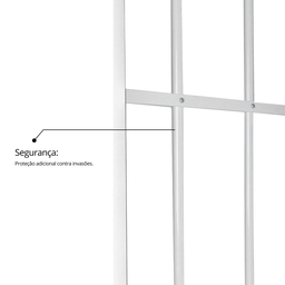 Janela de Alumínio de Correr 100x100cm 2 Folhas com Grade e Vidro Liso Linha Soft MGM Branco - 12