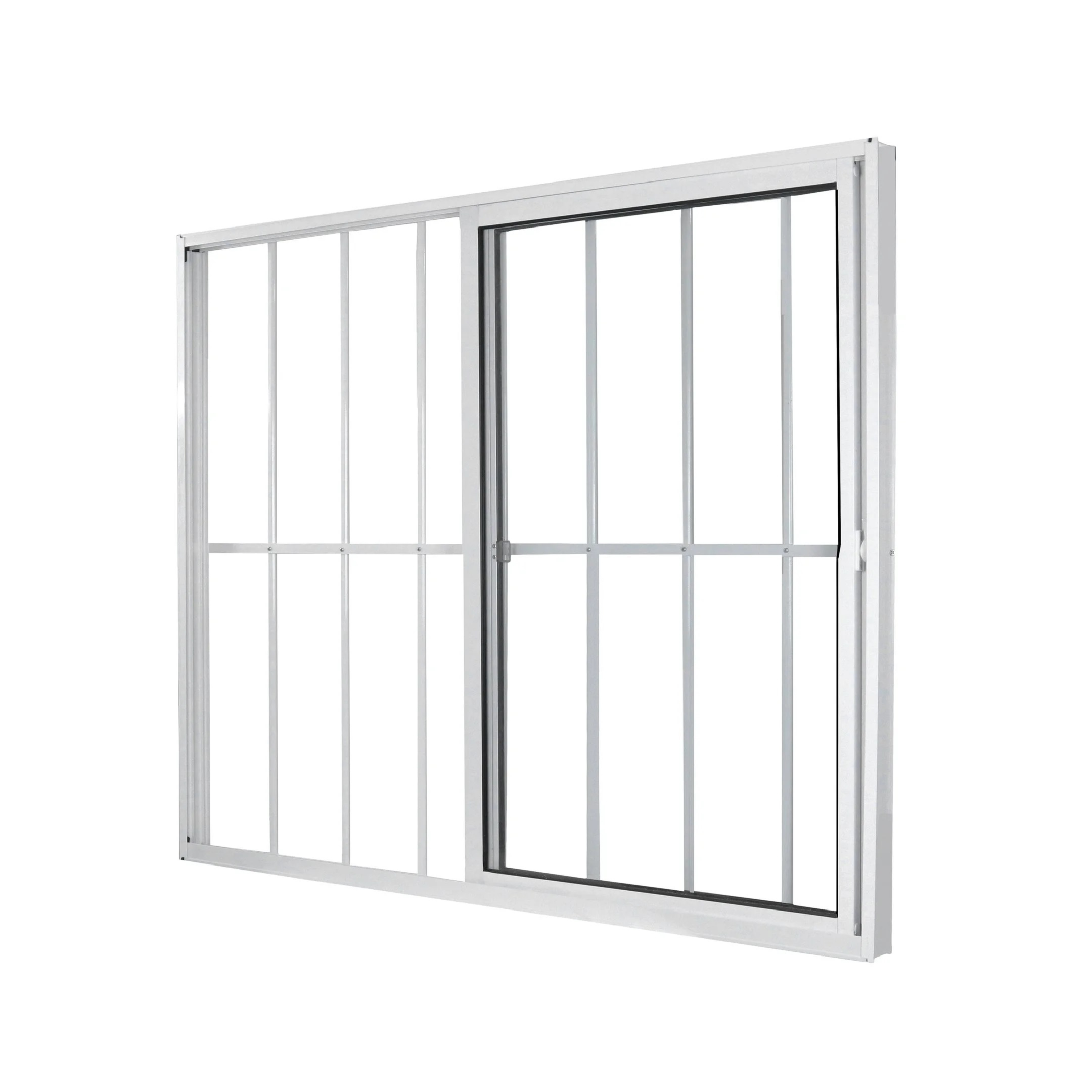 Janela de Alumínio de Correr 100x100cm 2 Folhas com Grade e Vidro Liso Linha Soft MGM Branco - 3