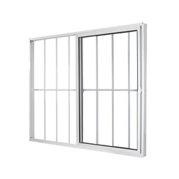 Janela de Alumínio de Correr 100x100cm 2 Folhas com Grade e Vidro Liso Linha Soft MGM Branco - 3