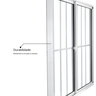 Janela de Alumínio de Correr 100x100cm 2 Folhas com Grade e Vidro Liso Linha Soft MGM Branco - 6