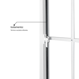 Janela de Alumínio de Correr 100x100cm 2 Folhas com Grade e Vidro Liso Linha Soft MGM Branco - 8