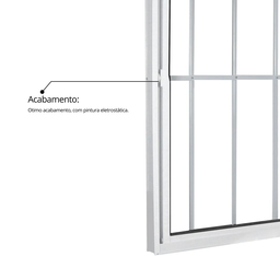 Janela de Alumínio de Correr 100x100cm 2 Folhas com Grade e Vidro Liso Linha Soft MGM Branco - 9