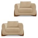 Ver imagem 7 de Poltrona Decorativa Valentina Retrô em Tecido Bouclê Bege e Pés em Madeira