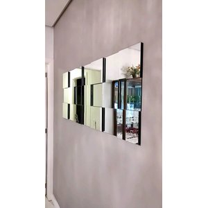 Espelho Decorativo 3d Painel Placa Vidro Liverpool 1,05m x 45cm Montável