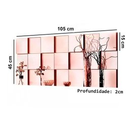 Espelho Decorativo 3d Painel Placa Vidro Liverpool 1,05m x 45cm Montável - 3
