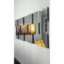 Espelho Decorativo 3d Painel Placa Vidro Liverpool 1,05m x 45cm Montável - 6